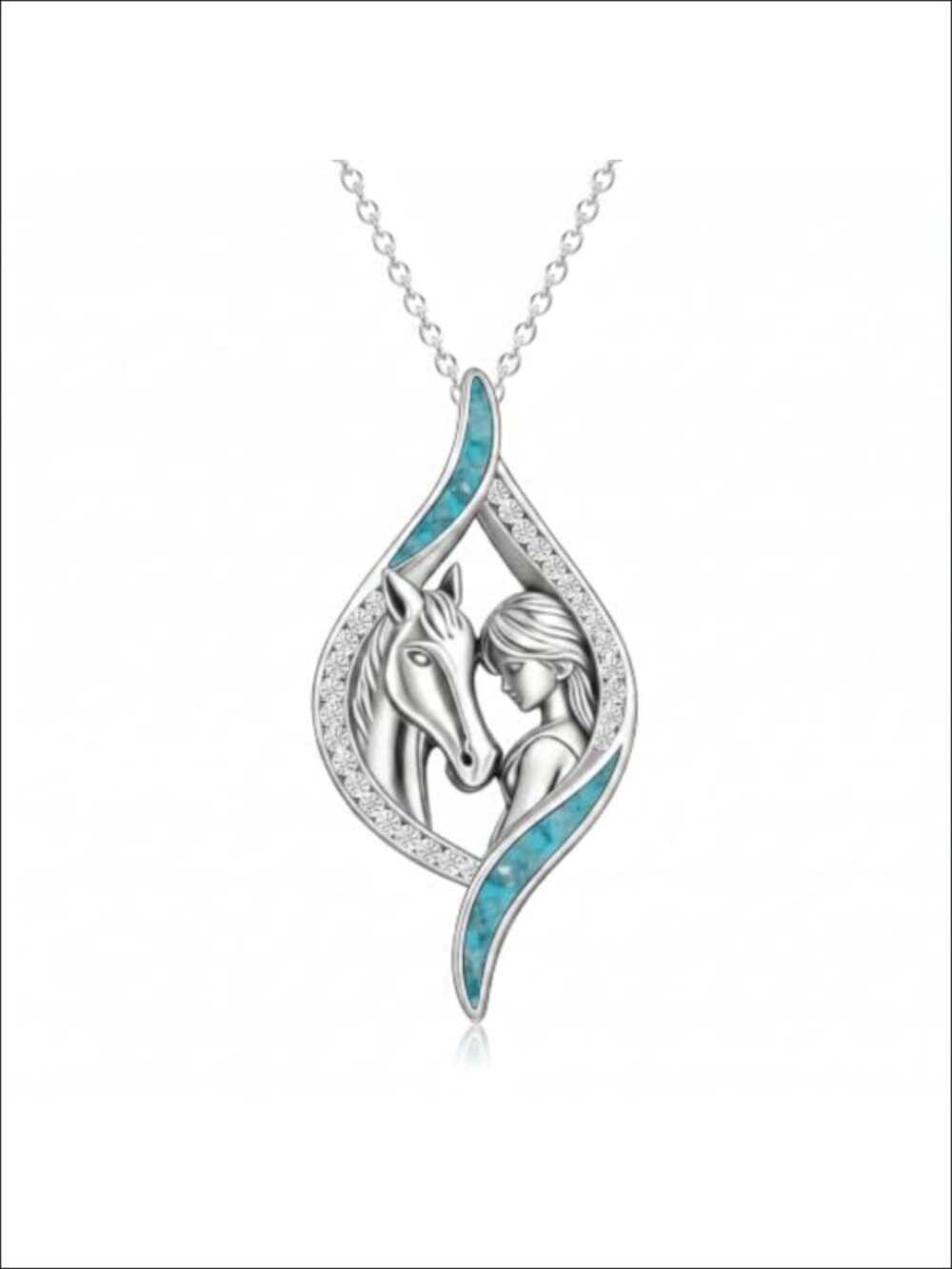 Turquoise Horse Cowgirl Pendant Necklace